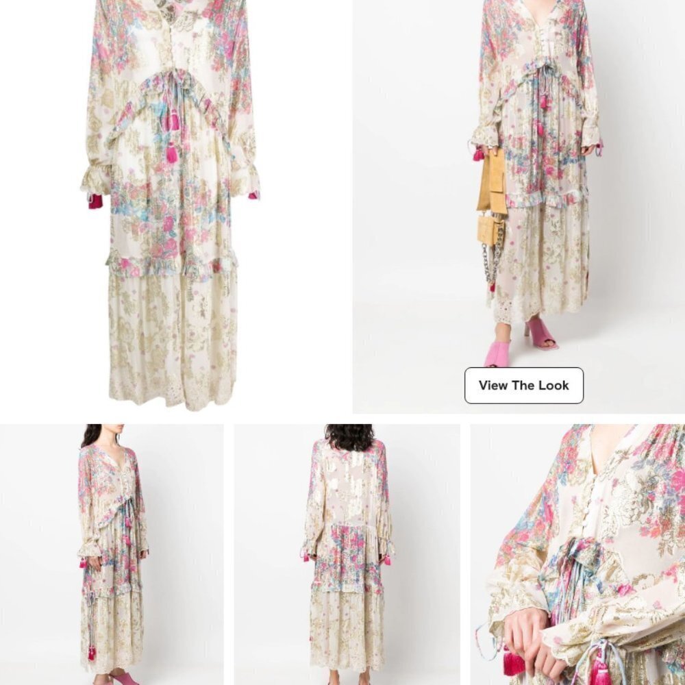 NWT Hemant And Nandita floral-print draped dress
